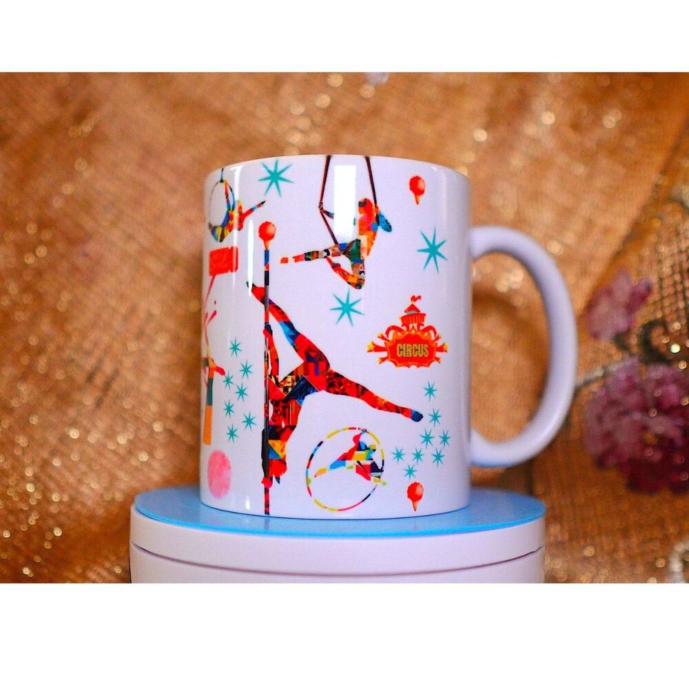 Circus Vibes 15oz Mug Bold Whimsical Coffee Cup Artistic Drinkware Aerial Gym